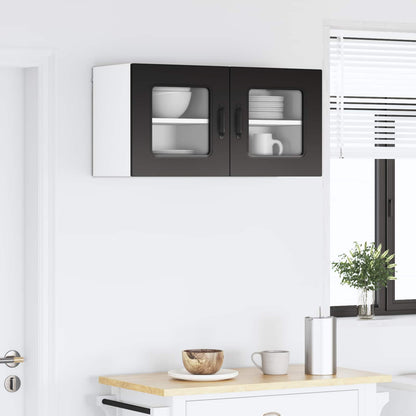 vidaXL Dishwasher Panel Kalmar 2 pcs Black Engineered Wood 4