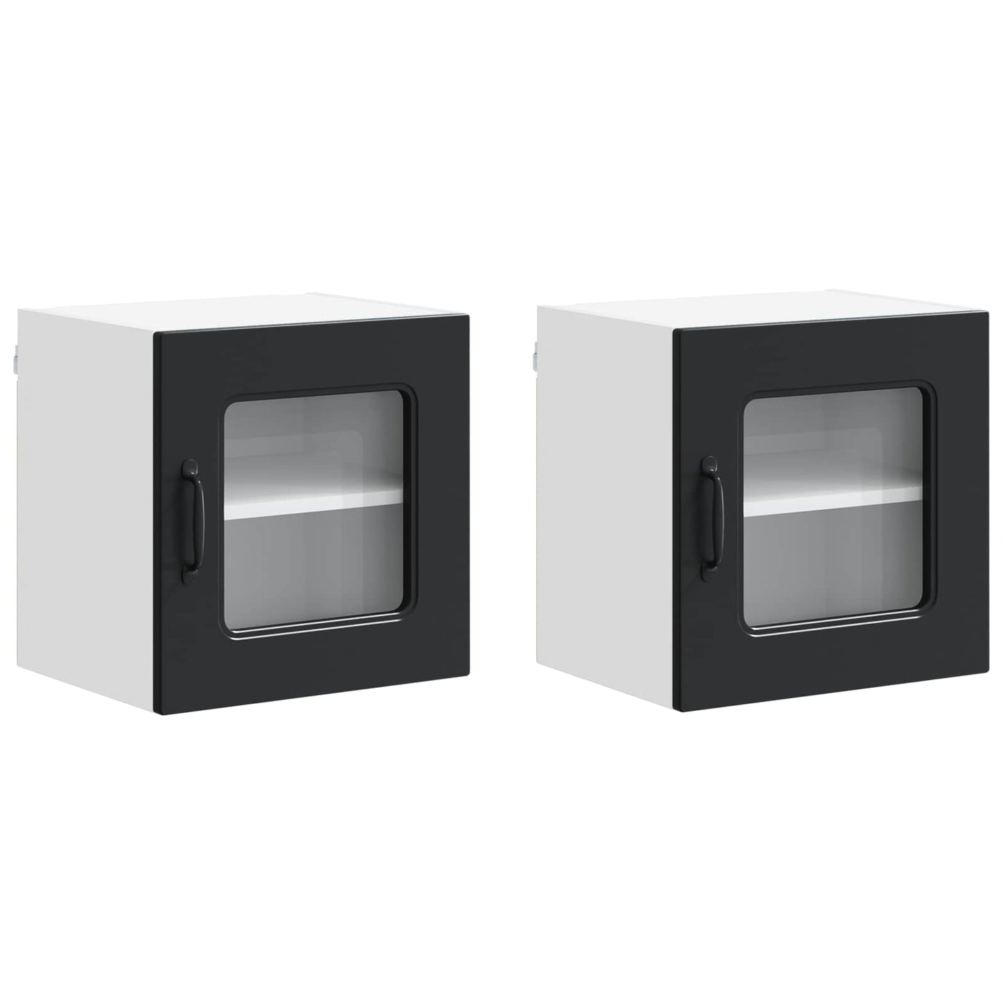vidaXL Dishwasher Panel Kalmar 2 pcs Black Engineered Wood 2