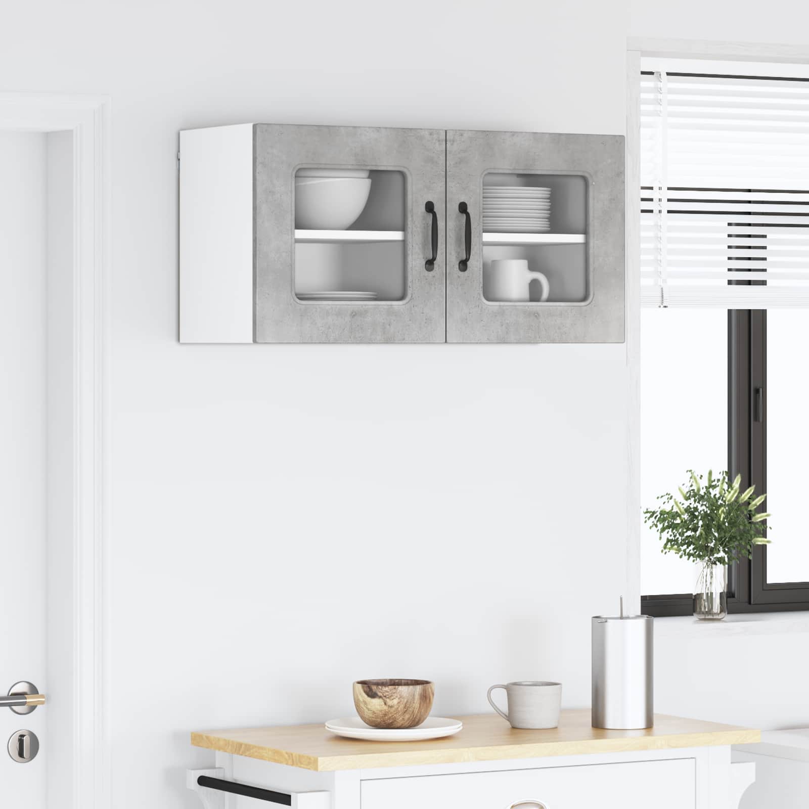 vidaXL Dishwasher Panel Kalmar 2 pcs Concrete Grey Engineered Wood 4