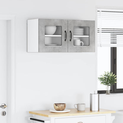 vidaXL Dishwasher Panel Kalmar 2 pcs Concrete Grey Engineered Wood 4