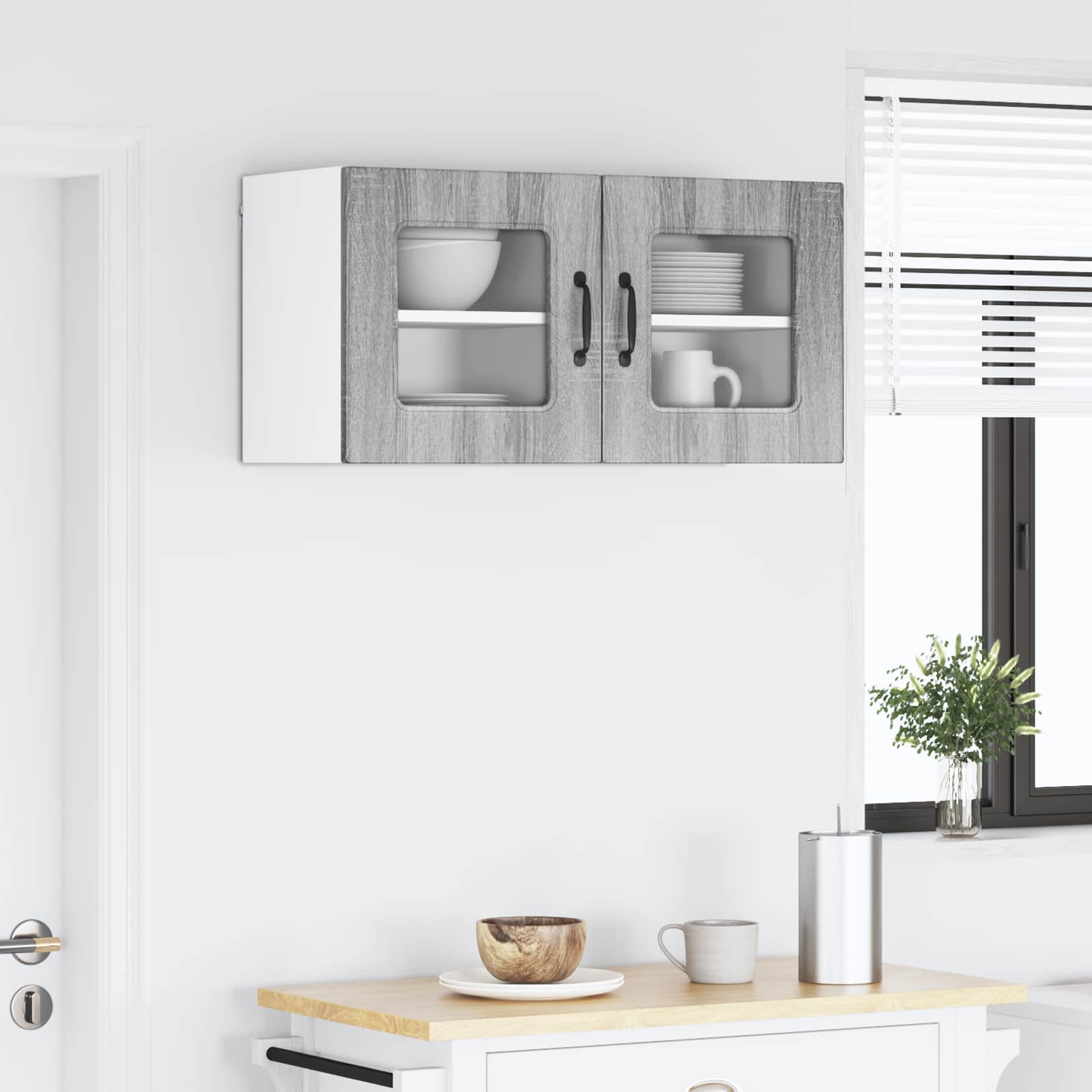 vidaXL Dishwasher Panel Kalmar 2 pcs Grey Sonoma Engineered Wood 4