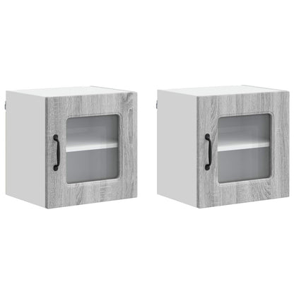 vidaXL Dishwasher Panel Kalmar 2 pcs Grey Sonoma Engineered Wood 2