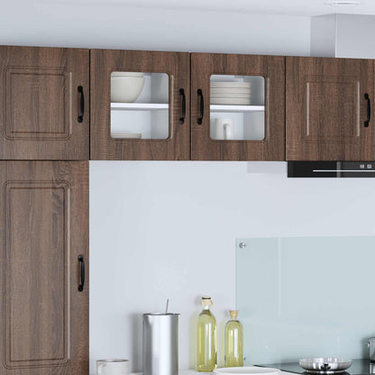 vidaXL Dishwasher Panel Kalmar 2 pcs Brown Oak Engineered Wood 1