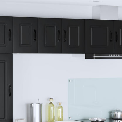 vidaXL Dishwasher Panel Kalmar 2 pcs Black Engineered Wood 1