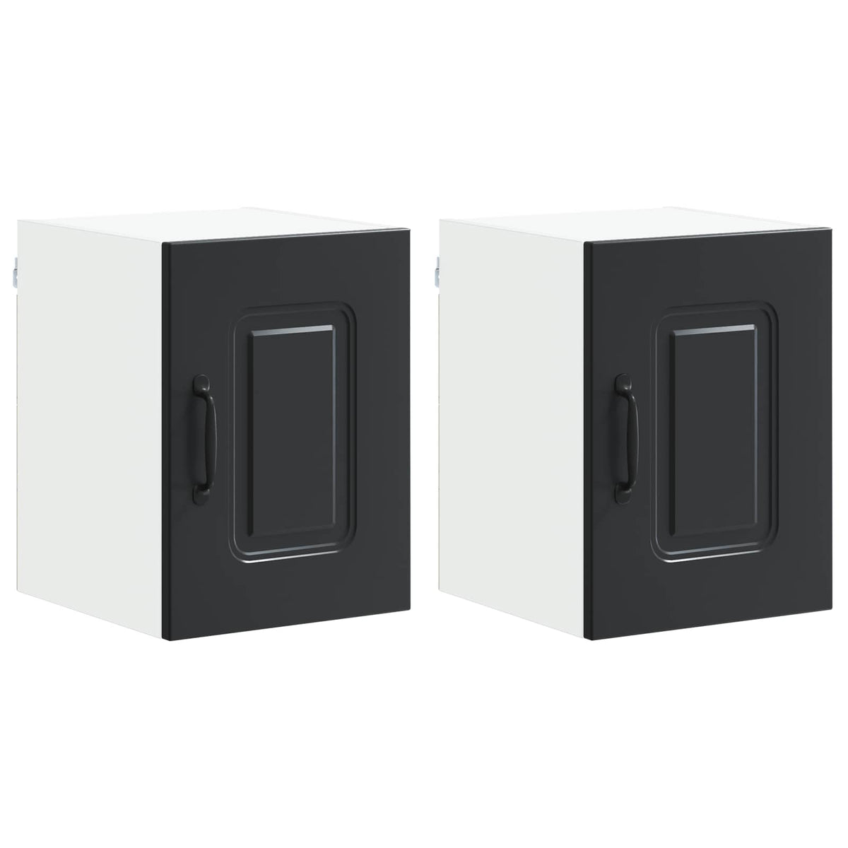 vidaXL Dishwasher Panel Kalmar 2 pcs Black Engineered Wood 2