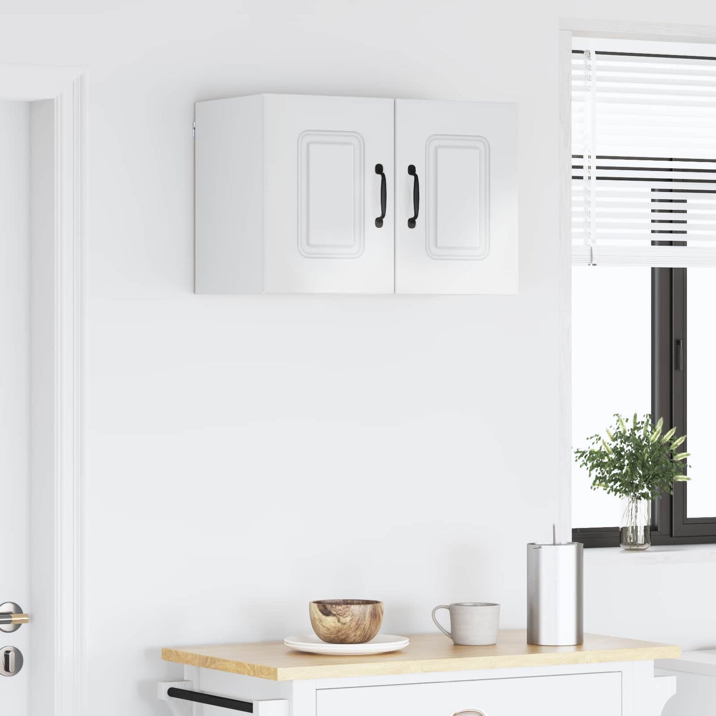 vidaXL Dishwasher Panel Kalmar 2 pcs High Gloss White Engineered Wood 4