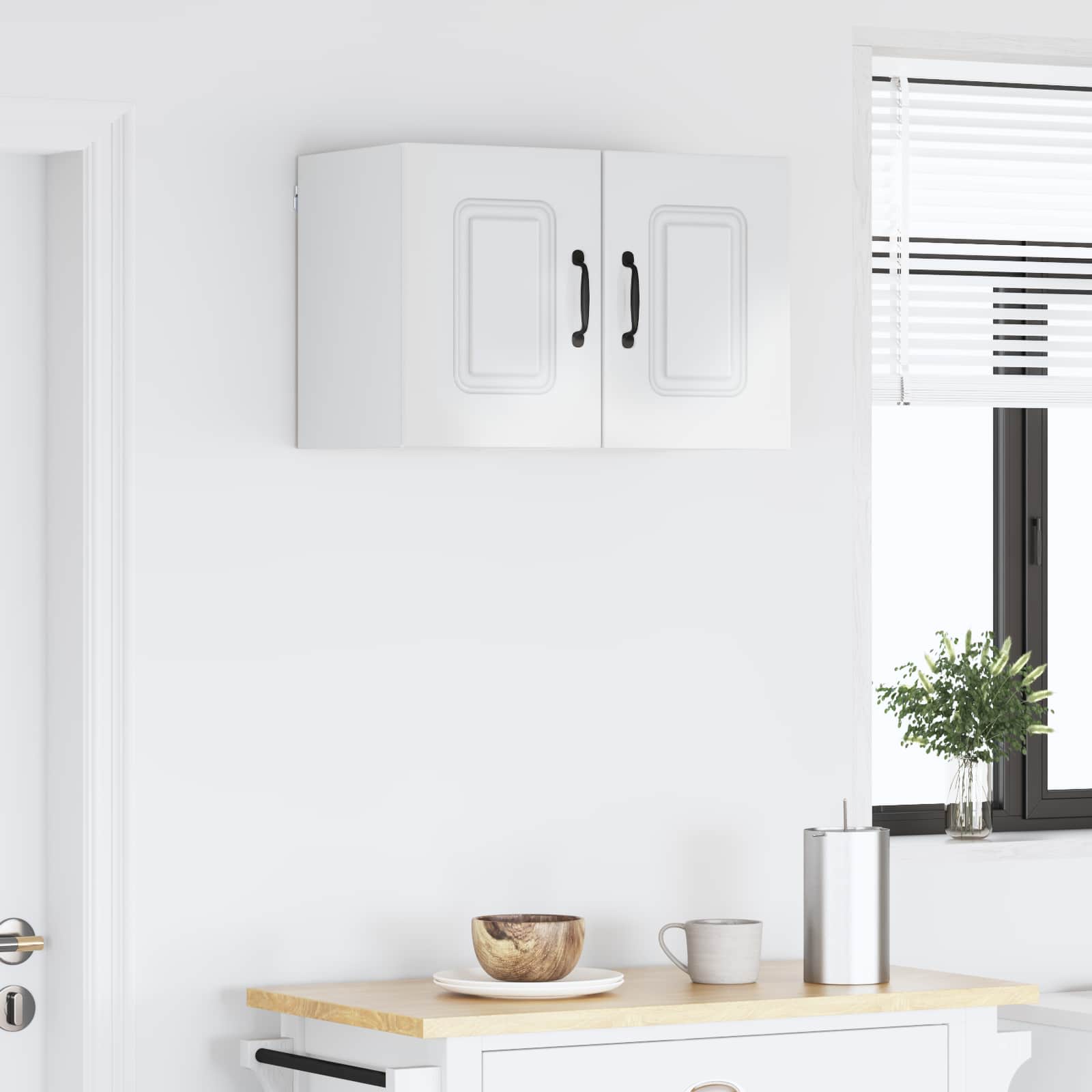 vidaXL Dishwasher Panel Kalmar 2 pcs High Gloss White Engineered Wood 4