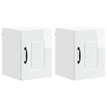 vidaXL Dishwasher Panel Kalmar 2 pcs High Gloss White Engineered Wood 2
