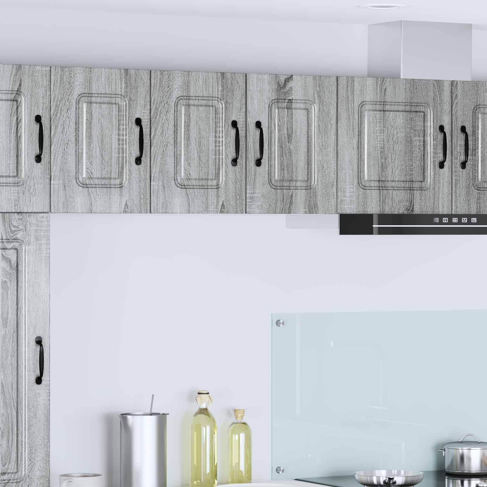 vidaXL Dishwasher Panel Kalmar 2 pcs Grey Sonoma Engineered Wood 1