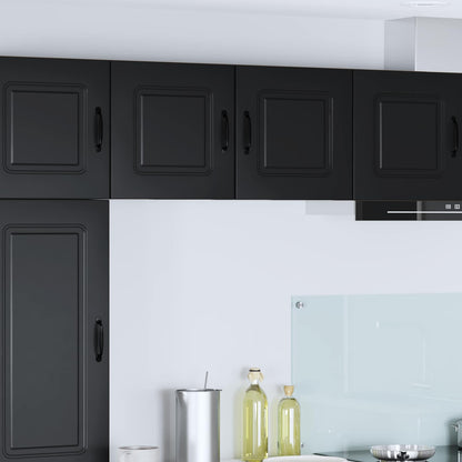 vidaXL Dishwasher Panel Kalmar 2 pcs Black Engineered Wood 1