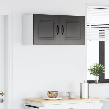 vidaXL Dishwasher Panel Kalmar 2 pcs Black Engineered Wood 4