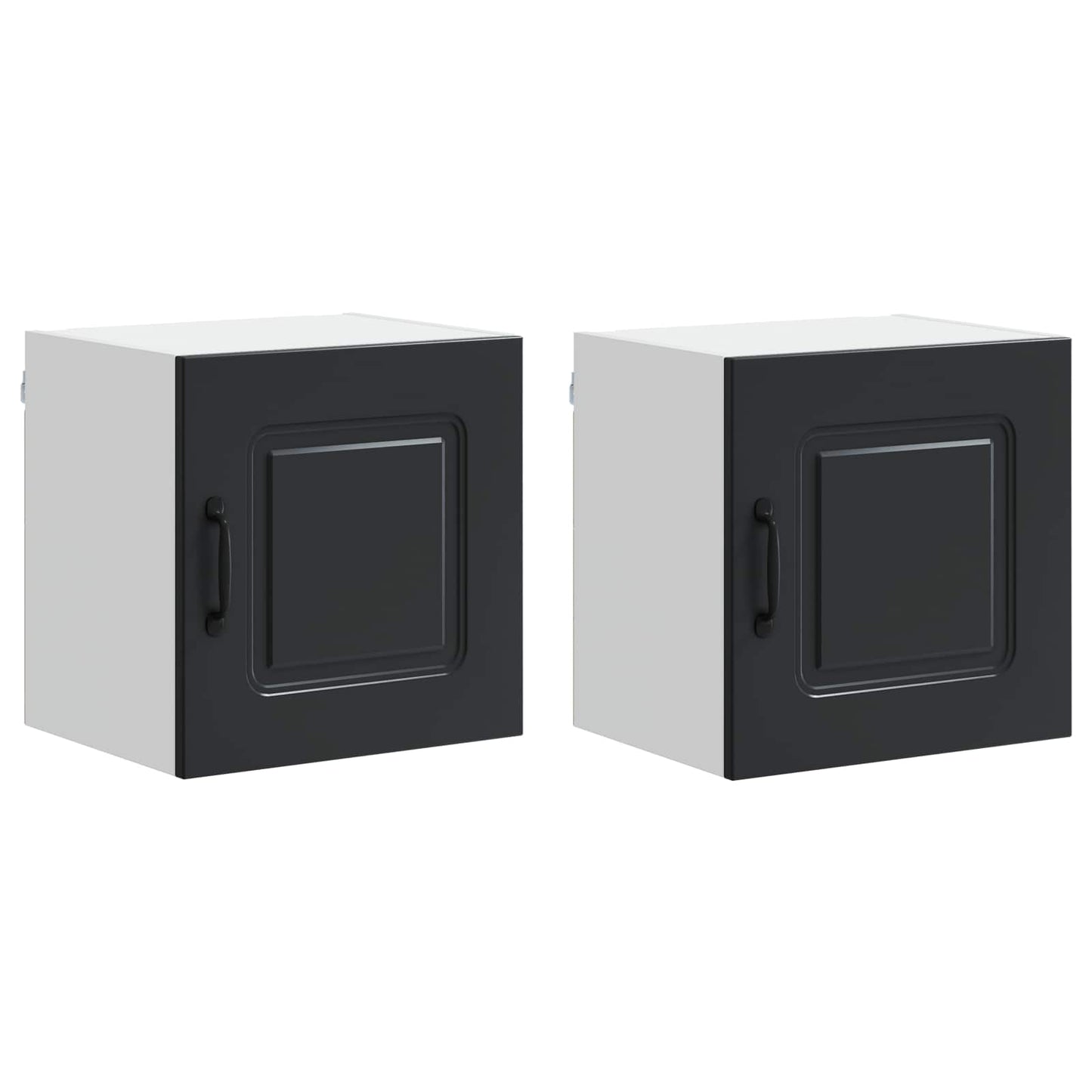 vidaXL Dishwasher Panel Kalmar 2 pcs Black Engineered Wood 2