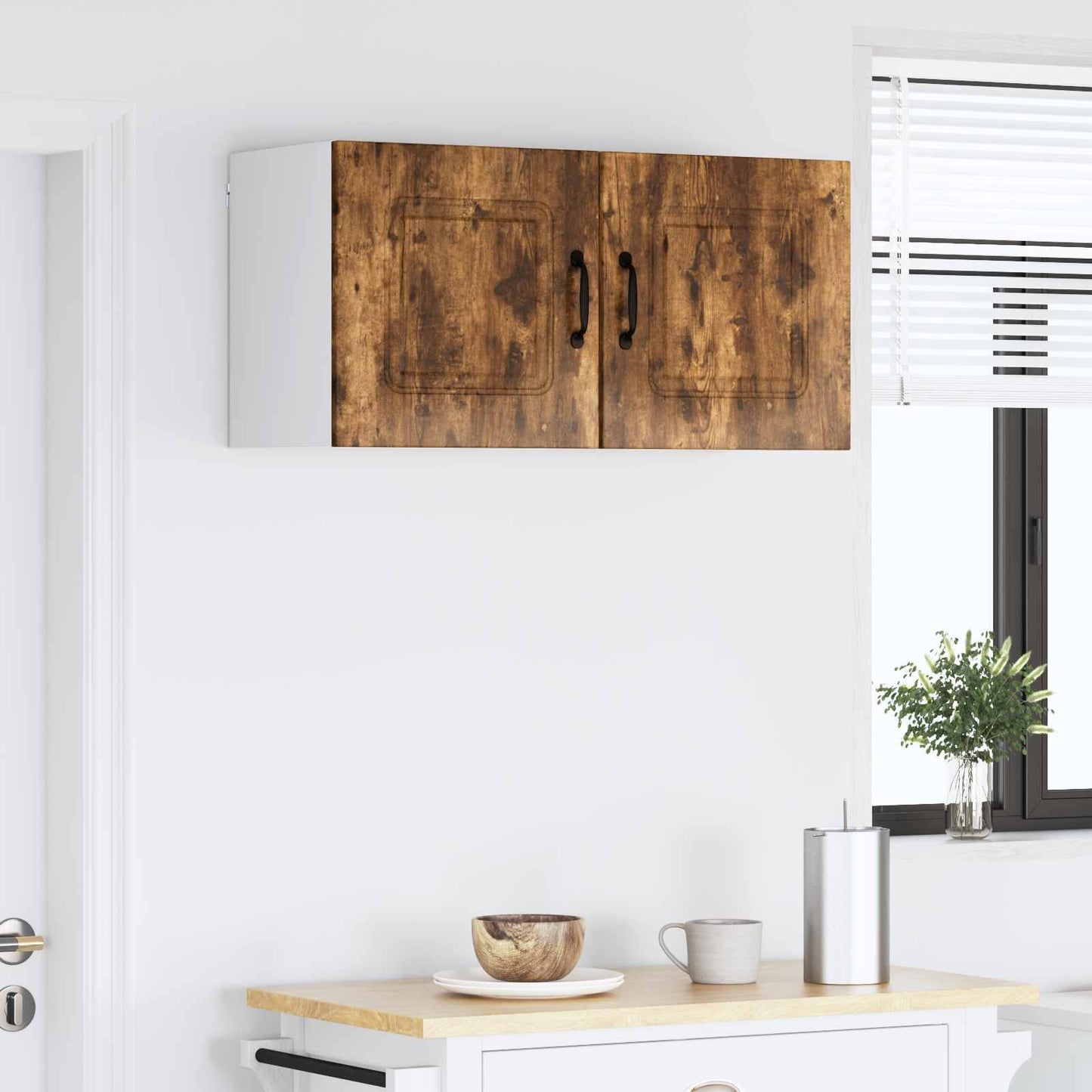 vidaXL Dishwasher Panel Kalmar 2 pcs Smoked Oak Engineered Wood 4