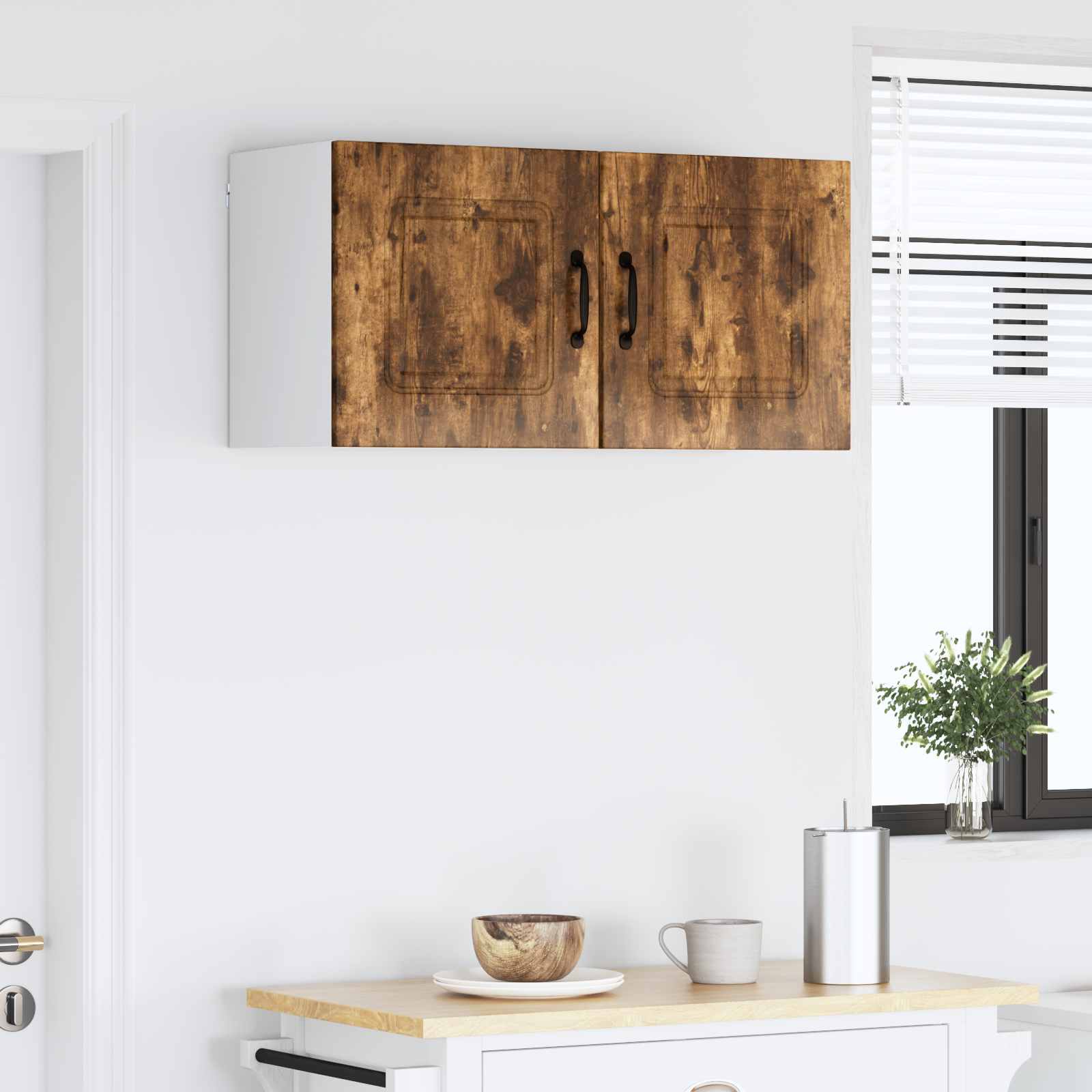 vidaXL Dishwasher Panel Kalmar 2 pcs Smoked Oak Engineered Wood 4