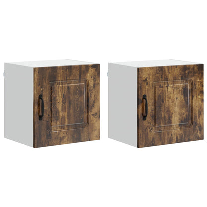vidaXL Dishwasher Panel Kalmar 2 pcs Smoked Oak Engineered Wood 2