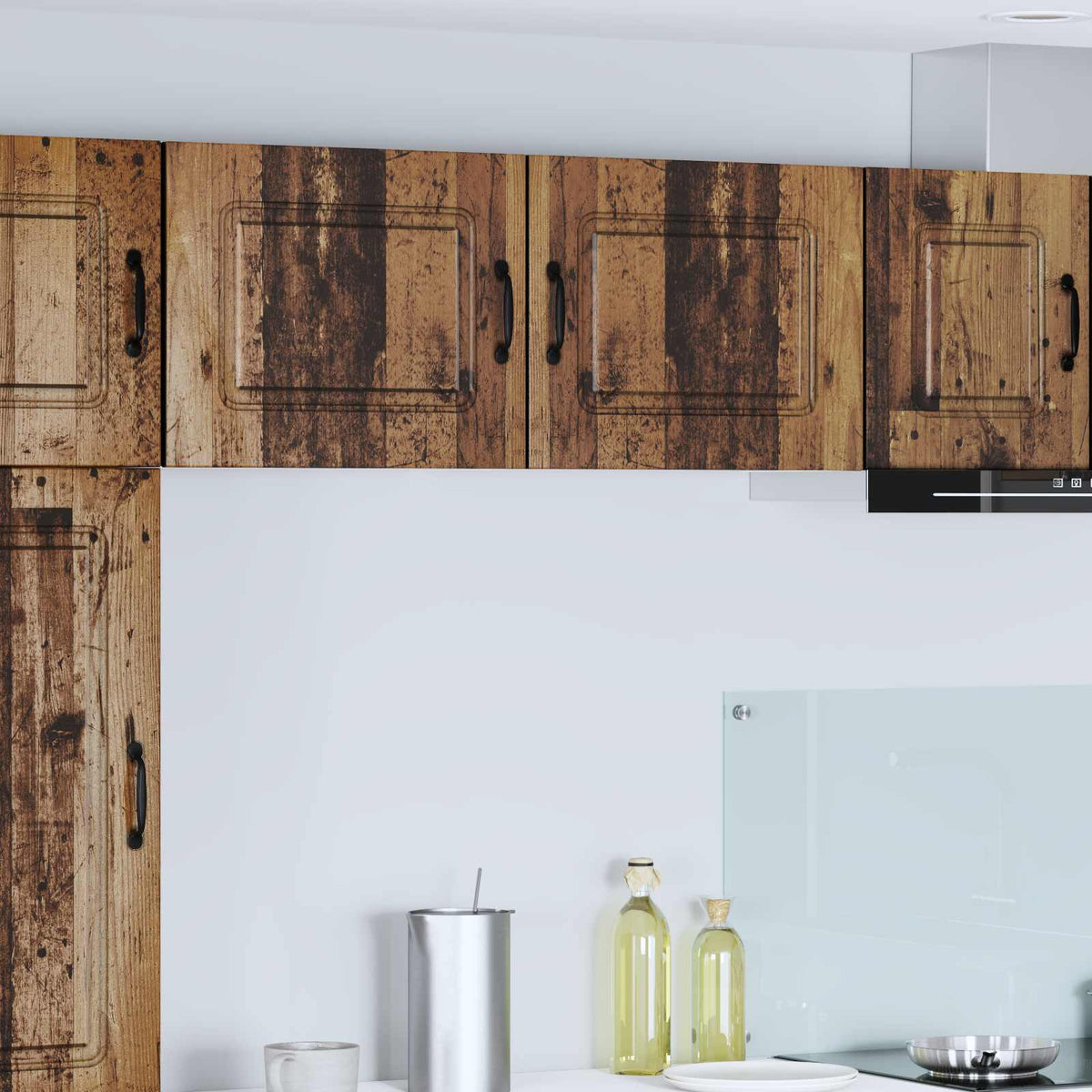 vidaXL Kitchen Wall Cabinet with Glass Door "Kalmar" Old Wood