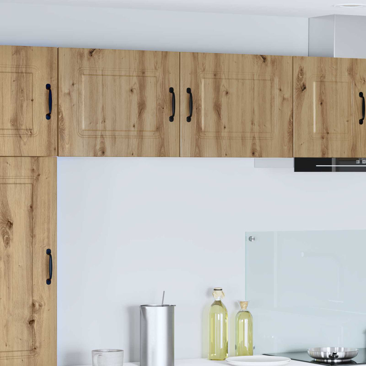 vidaXL Kitchen Wall Cabinet with Glass Door "Kalmar" Artisan Oak