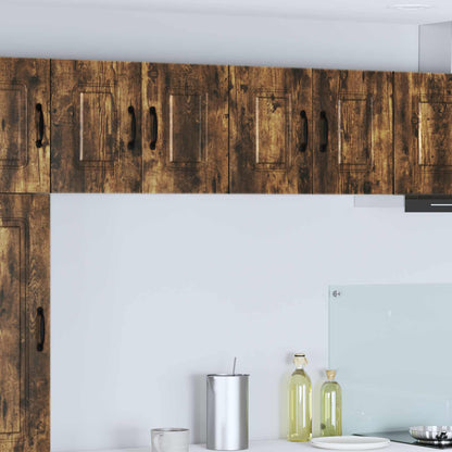 vidaXL Kitchen Wall Cabinet with Glass Door "Kalmar" Smoked Oak