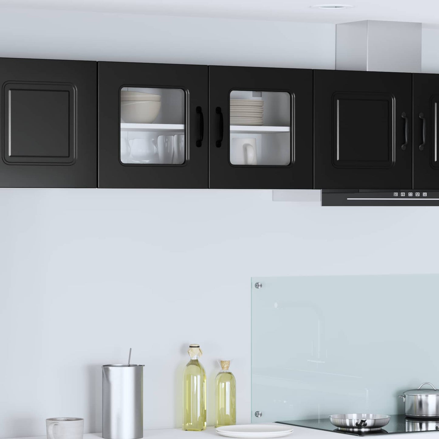 vidaXL Dishwasher Panel Kalmar Black 80 x 31 x 40 cm Engineered Wood 1