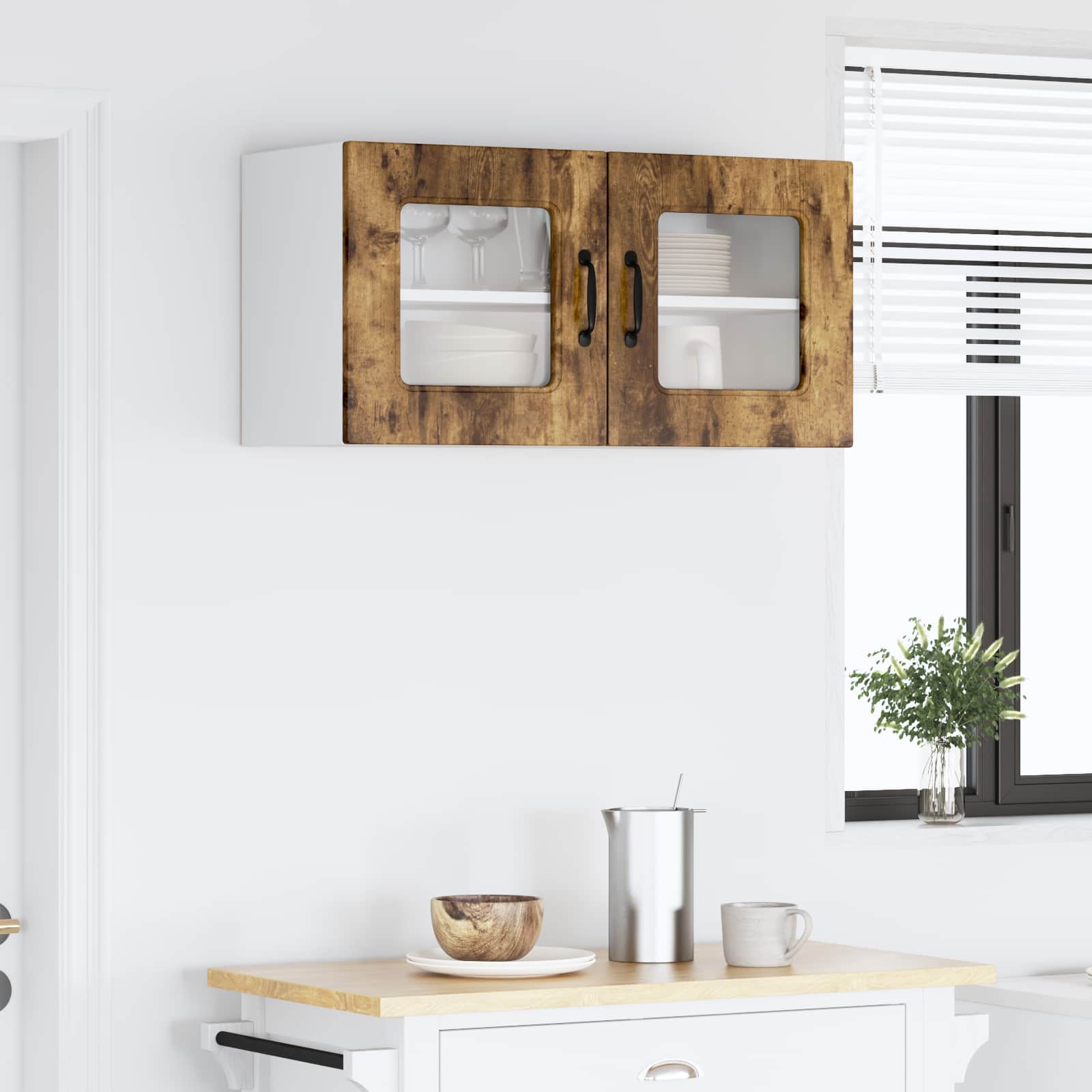 vidaXL Dishwasher Panel Kalmar Smoked Oak 80 x 31 x 40 cm 4