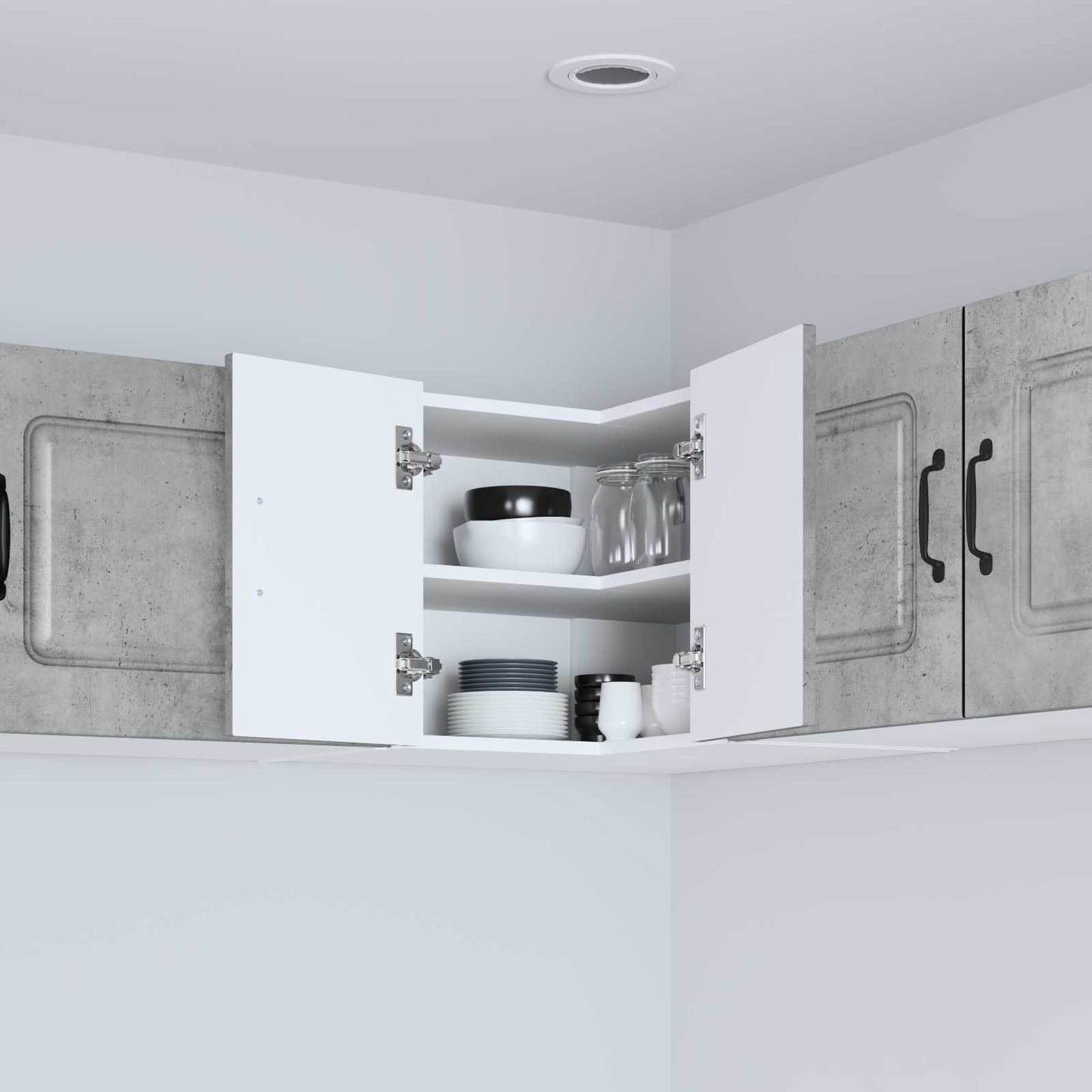 vidaXL Dishwasher Panel Kalmar Concrete Grey 57 x 57 x 40 cm 4