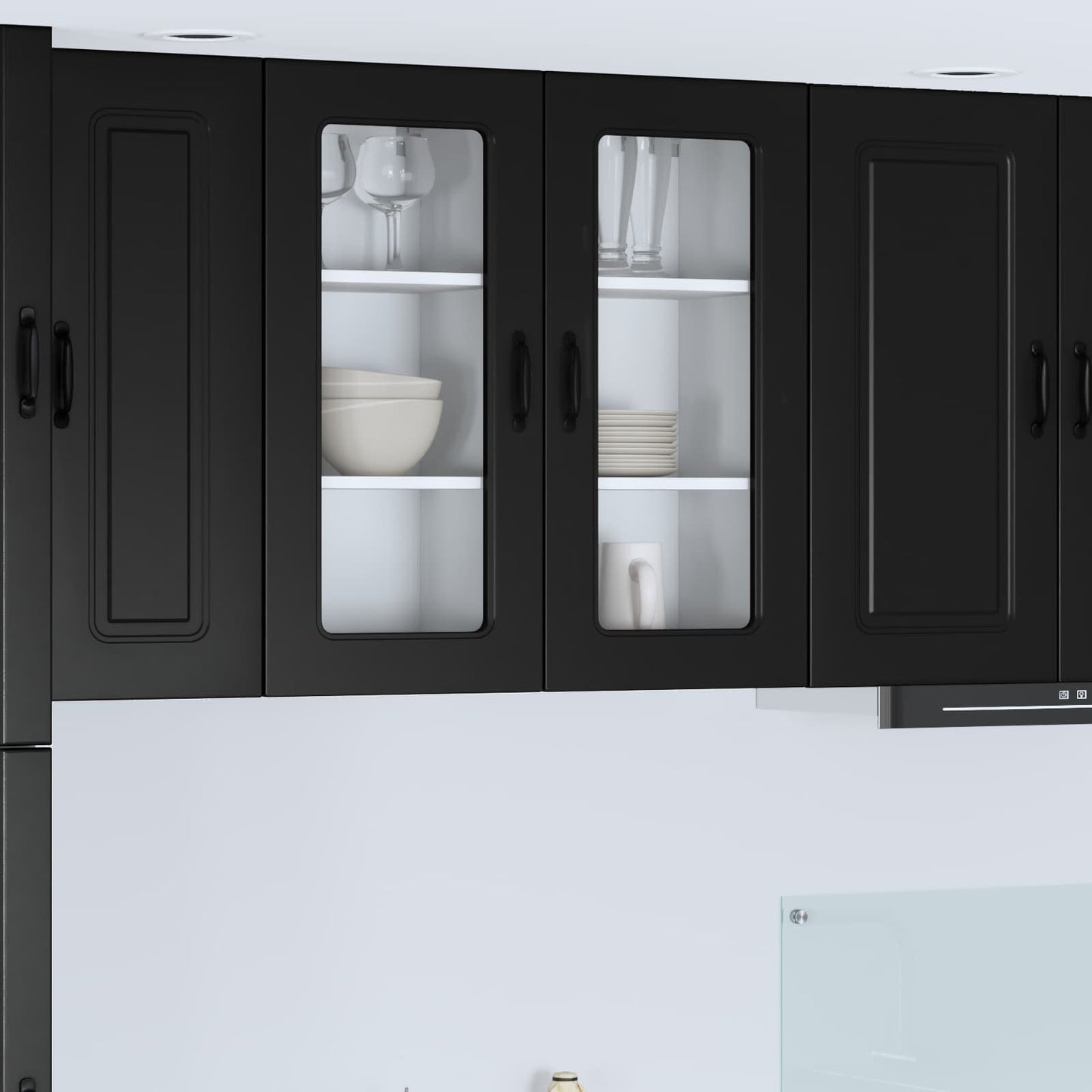 vidaXL Dishwasher Panel Kalmar Black 40 x 31 x 80 cm Engineered Wood 1