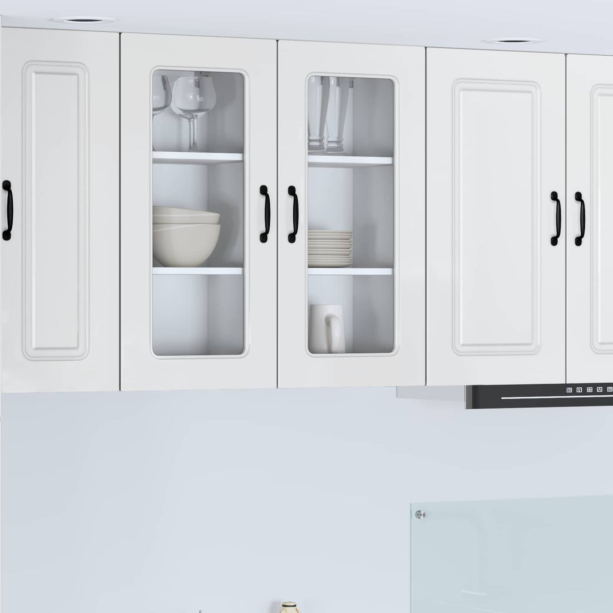 vidaXL Dishwasher Panel with 1 Glass Door KALMAR High Gloss White 1