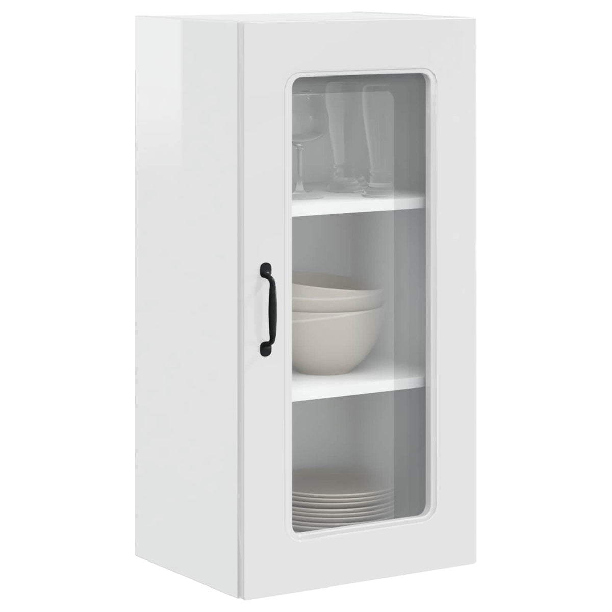 vidaXL Dishwasher Panel with 1 Glass Door KALMAR High Gloss White 3