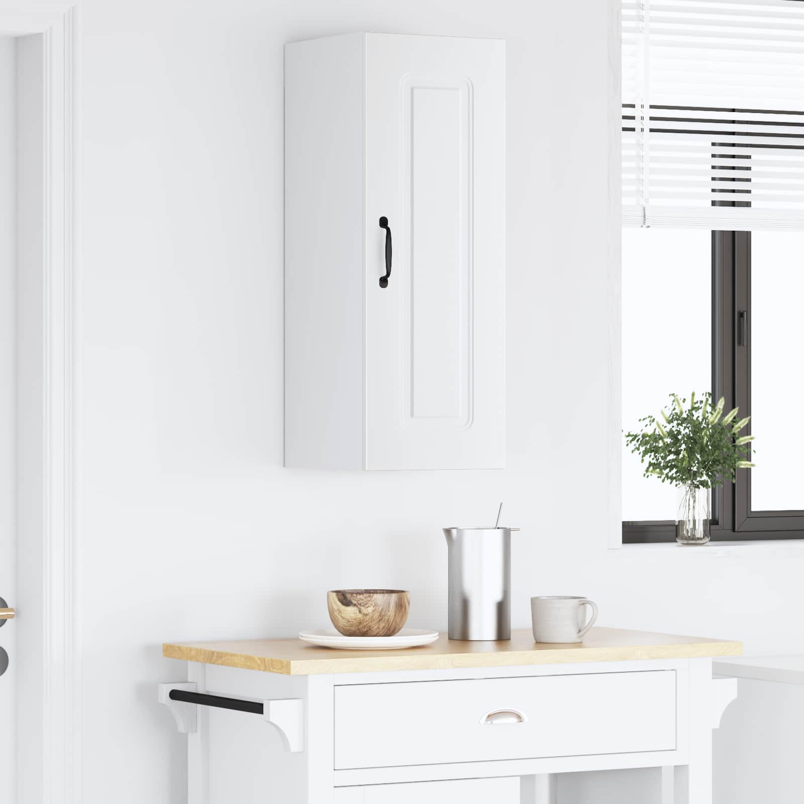 vidaXL Dishwasher Panel Kalmar White 30 x 31 x 80 cm Engineered Wood 4