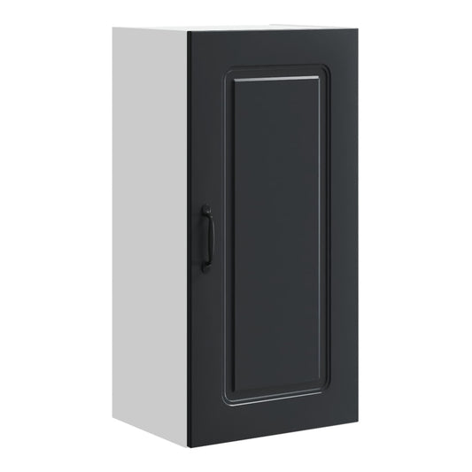Kitchen Wall Cabinet "Kalmar" Engineered Wood Black 1x wall cabinet (1 door) 40 cm wide 40 cm high–1x wall corner cabinet 57 cm wide 100 cm high 1x wall cabinet (1 door) 40 cm wide 80 cm high