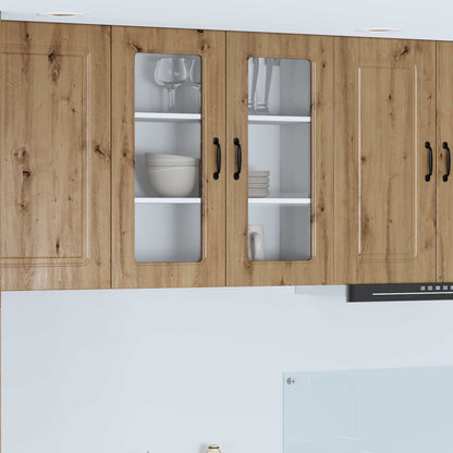 vidaXL Kitchen Wall Cabinet with Glass Door "Kalmar" Artisan Oak