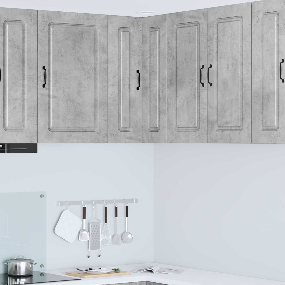 vidaXL Kitchen Wall Cabinet "Kalmar" Engineered Wood Concrete Grey