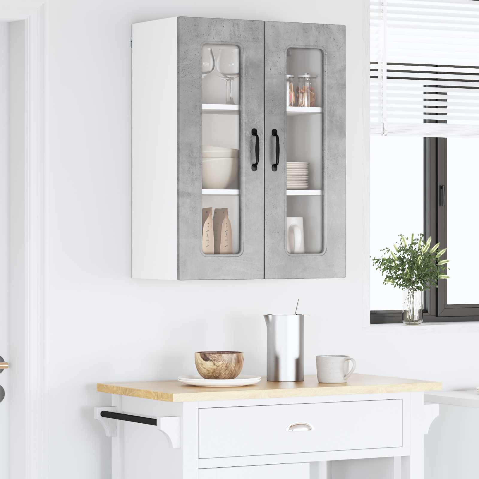 vidaXL Dishwasher Panel Kalmar Concrete Grey 60 x 31 x 80 cm 4