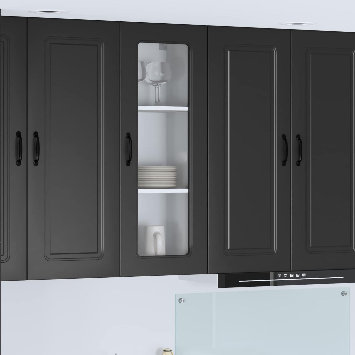vidaXL Dishwasher Panel Kalmar Black 40 x 31 x 100 cm Engineered Wood 1