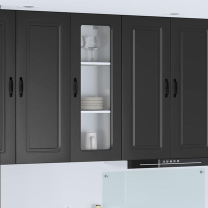 vidaXL Dishwasher Panel Kalmar Black 40 x 31 x 100 cm Engineered Wood 1