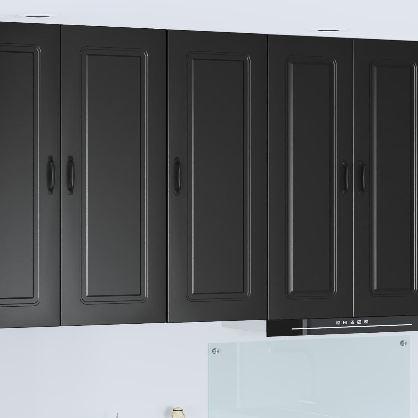 vidaXL Dishwasher Panel Kalmar Black 40 x 31 x 100 cm Engineered Wood 1