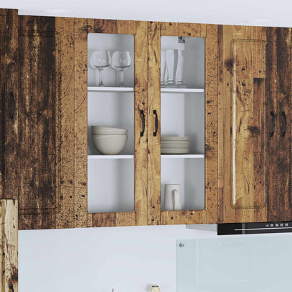 vidaXL Kitchen Wall Cabinet with Glass Door "Kalmar" Old Wood