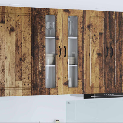 vidaXL Kitchen Wall Cabinet with Glass Door "Kalmar" Old Wood