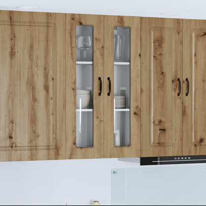 vidaXL Kitchen Wall Cabinet with Glass Door "Kalmar" Artisan Oak