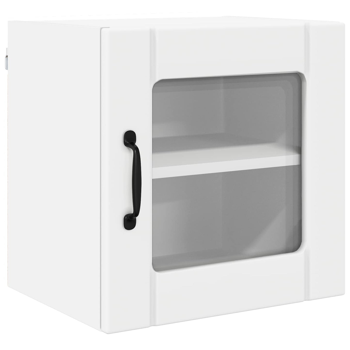 vidaXL Wall Glass Cabinet LUCCA 2 pcs White Engineered Wood 5