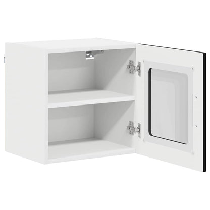 vidaXL Wall Glass Cabinet LUCCA 2 pcs Black Engineered Wood 6