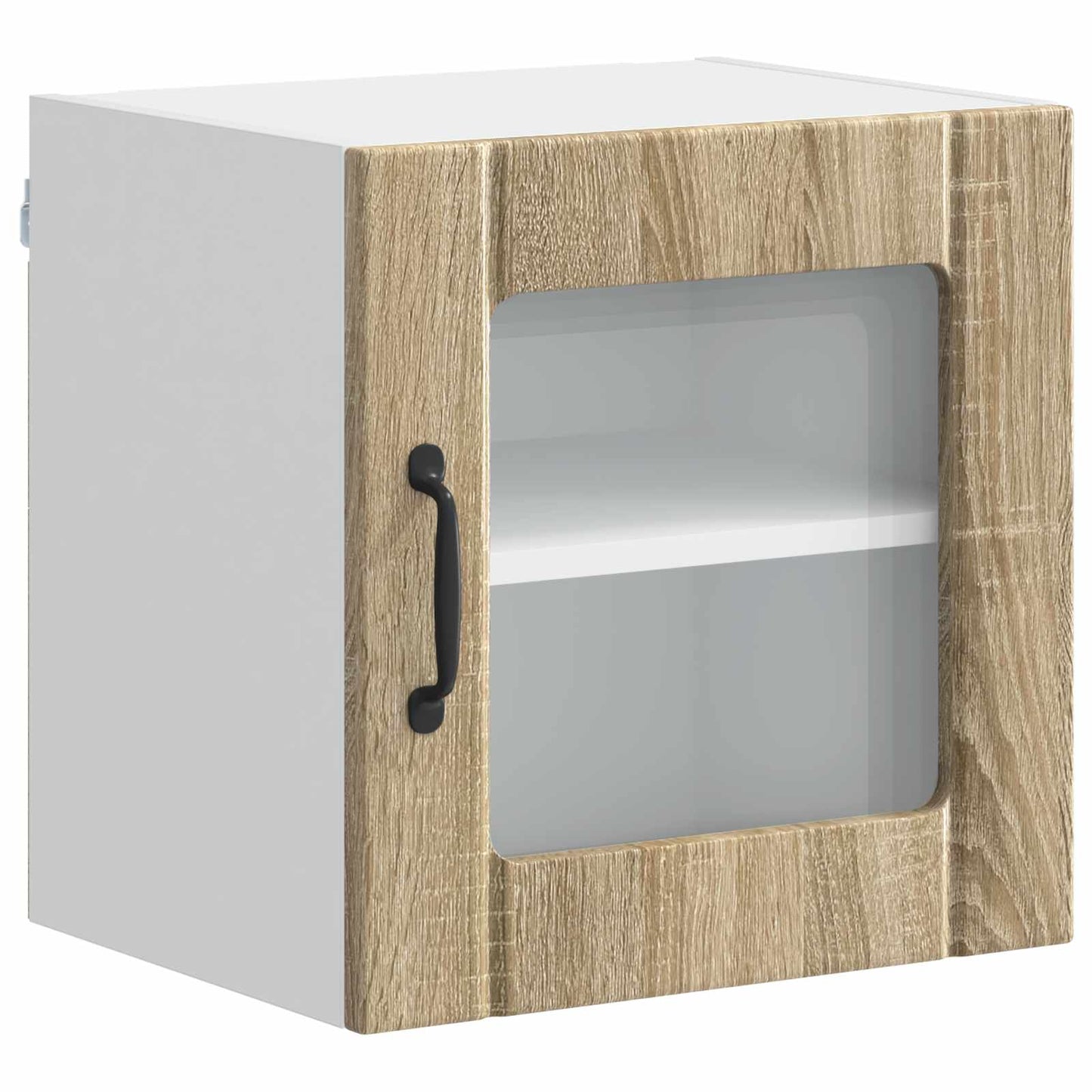 vidaXL Wall Glass Cabinet LUCCA 2 pcs Sonoma Oak Engineered Wood 5