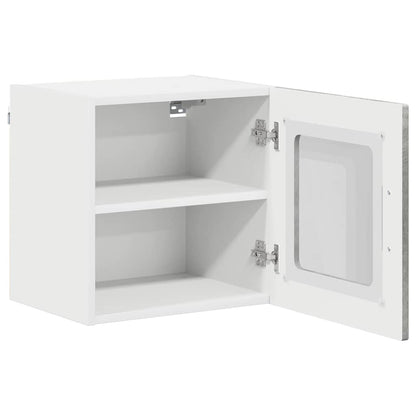 vidaXL Wall Glass Cabinet LUCCA 2 pcs Concrete Grey Engineered Wood 6