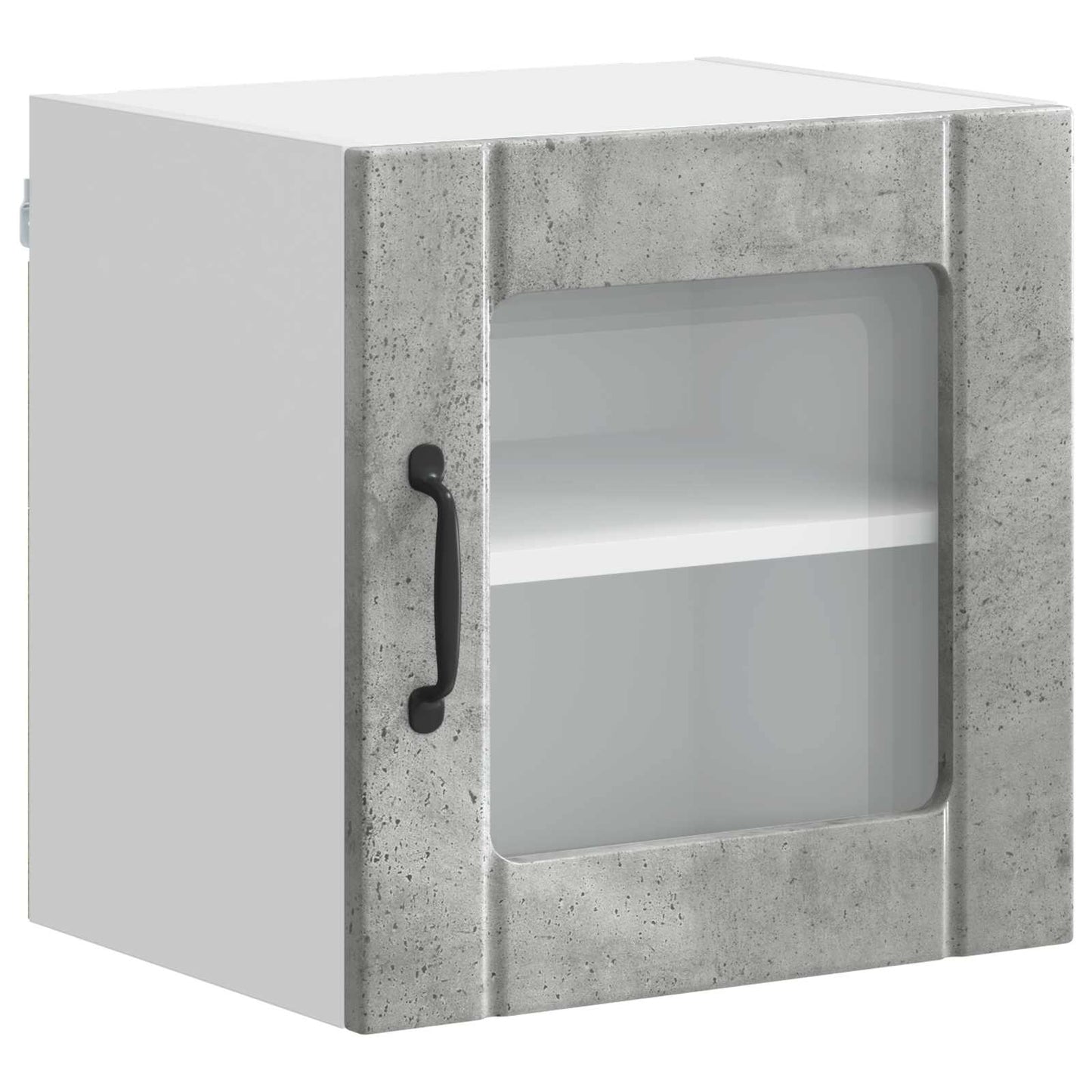 vidaXL Wall Glass Cabinet LUCCA 2 pcs Concrete Grey Engineered Wood 5