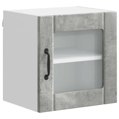 vidaXL Wall Glass Cabinet LUCCA 2 pcs Concrete Grey Engineered Wood 5