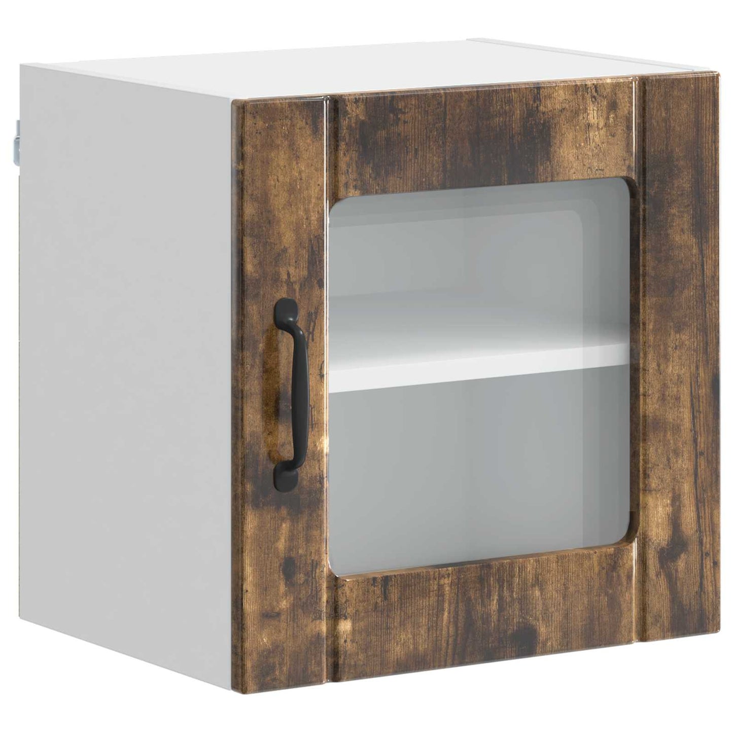 vidaXL Wall Glass Cabinet LUCCA 2 pcs Smoked Oak Engineered Wood 5
