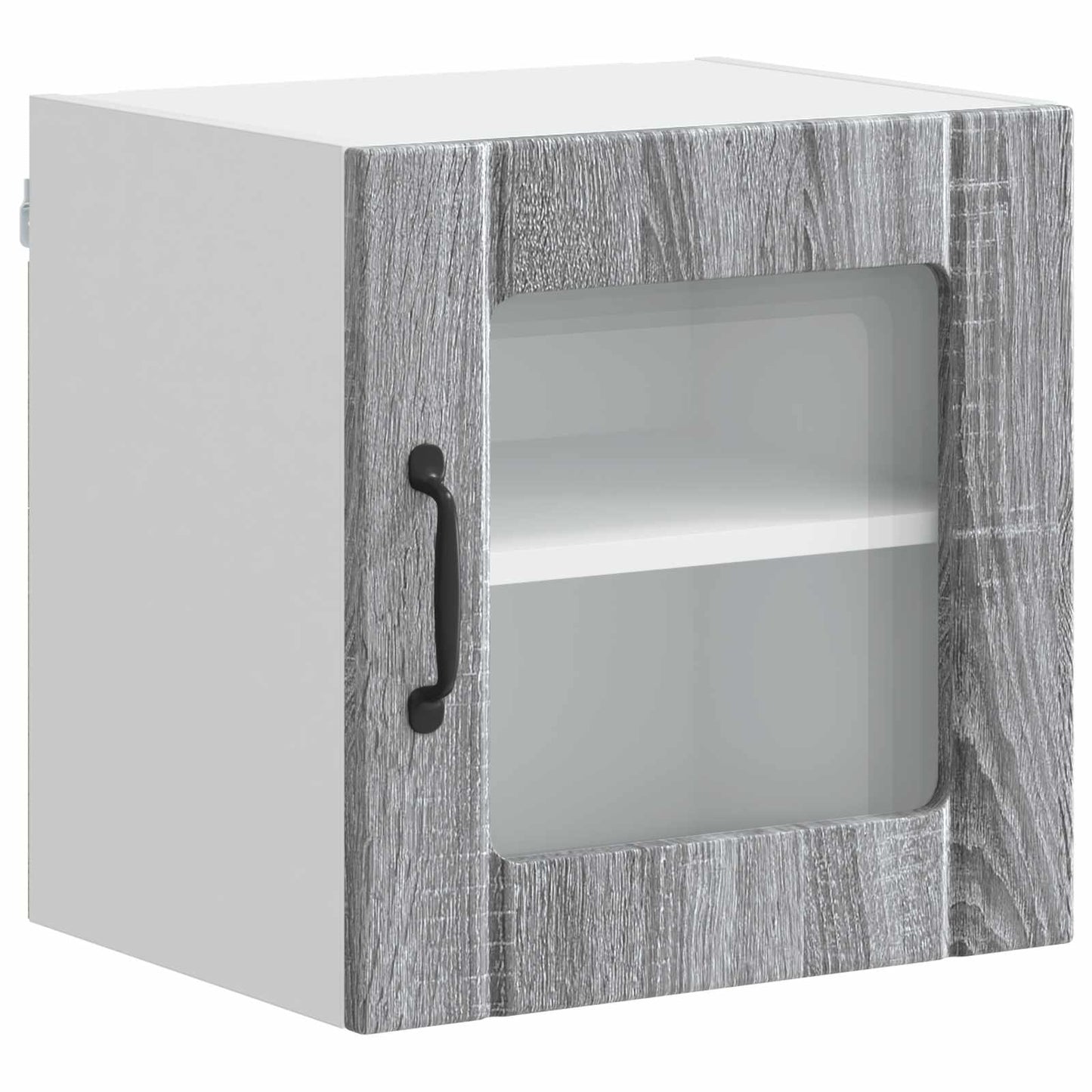 vidaXL Wall Glass Cabinet LUCCA Grey Sonoma 40 x 31 x 40 cm 2