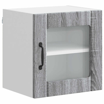 vidaXL Wall Glass Cabinet LUCCA Grey Sonoma 40 x 31 x 40 cm 2
