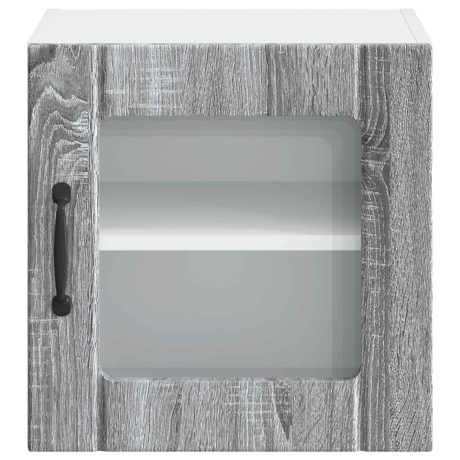 vidaXL Wall Glass Cabinet LUCCA Grey Sonoma 40 x 31 x 40 cm 6