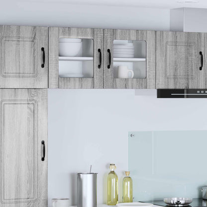 vidaXL Kitchen Wall Cabinet with Glass Door "Lucca" Grey Sonoma